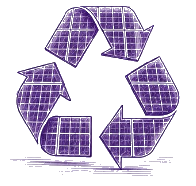 Solar panels arranged as a recycle symbol